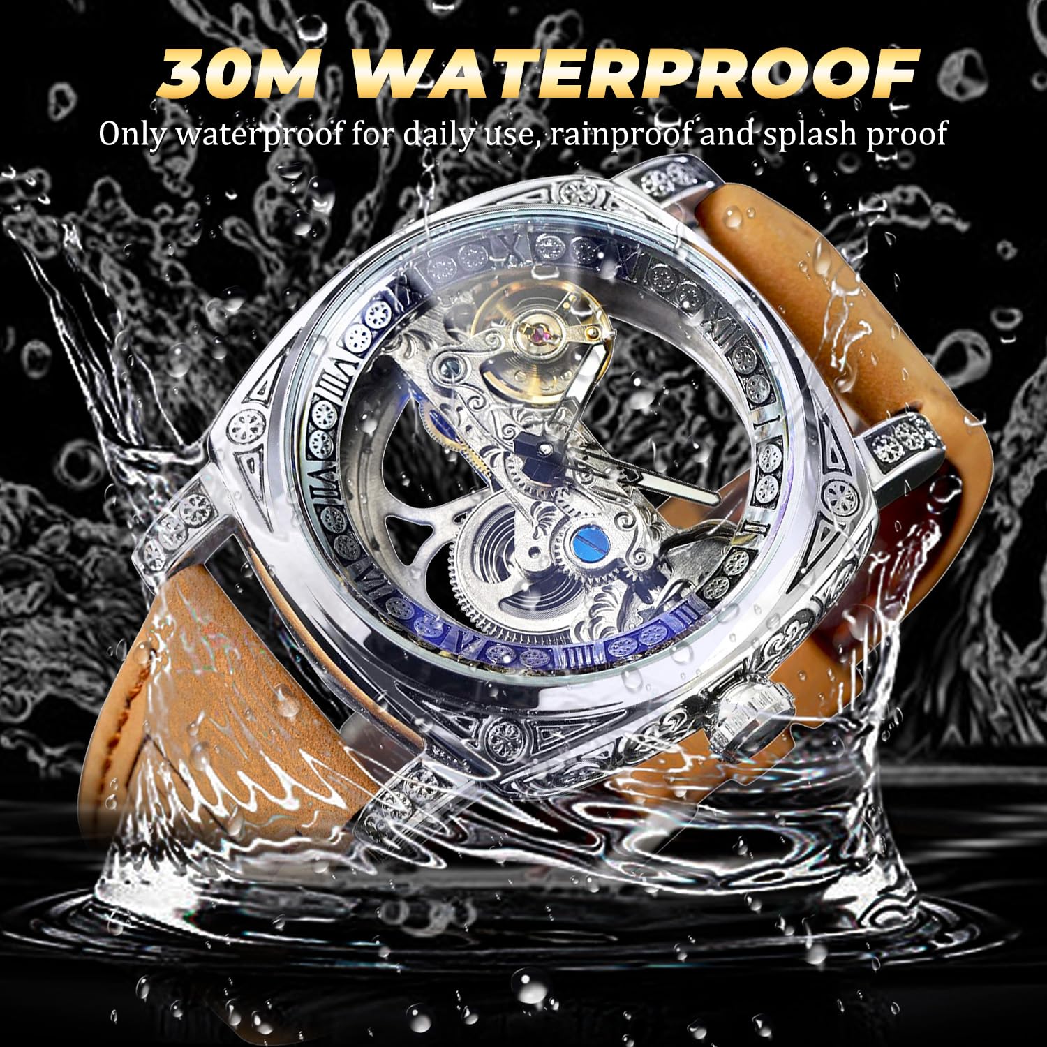 Mua FORSINING Men's Luxury Square Carving Mechanical Watch, Retro Totem ...