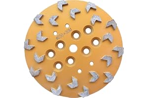 ACTINTOOL 10 in. x 3/8" Threaded Arrow Segments Epoxy Mastics Thinset Coating Remove 10 Inch Concrete Grinding Head, 10 Inch Concrete Grinding Plate for Husqvarna Blastrac Edco MK Grinder (Arrow Seg)