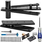 Heavy Duty Hidden Door Hinge,900Lbs Load-Bearing,360&deg;&amp;180&deg;Swing Pivot Hinge | Thick Solid Alloy Steel Pivot Door Hardware for Secret Doors, Bookcase, Invisible&amp;Shelf Doors ,Complete Hardware Kit(Patent)