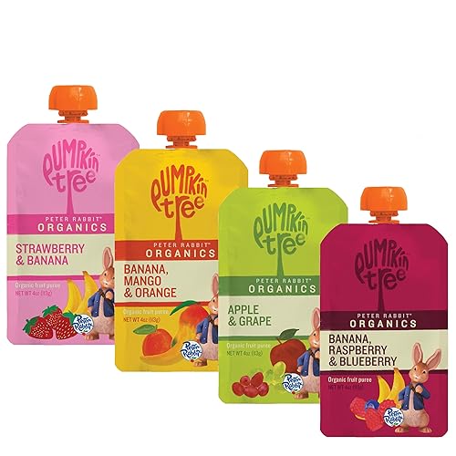 Peter Rabbit Organics Fruit & Vegetable Variety Pack - Squeezable Snack Pouches, 4 oz. (Pack of 36)