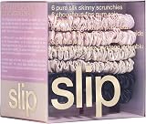 SLIP Silk Skinnie Scrunchies Set Black Pink Caramel 100% Mulberry Hair Ties 6 view 7