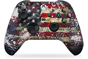 DreamController Tatterred Flag Custom X-box Controller Wireless compatible with X-box One/Series X/S Proudly Customized in USA with Permanent HYDRO-DIP Printing (NOT JUST A SKIN)