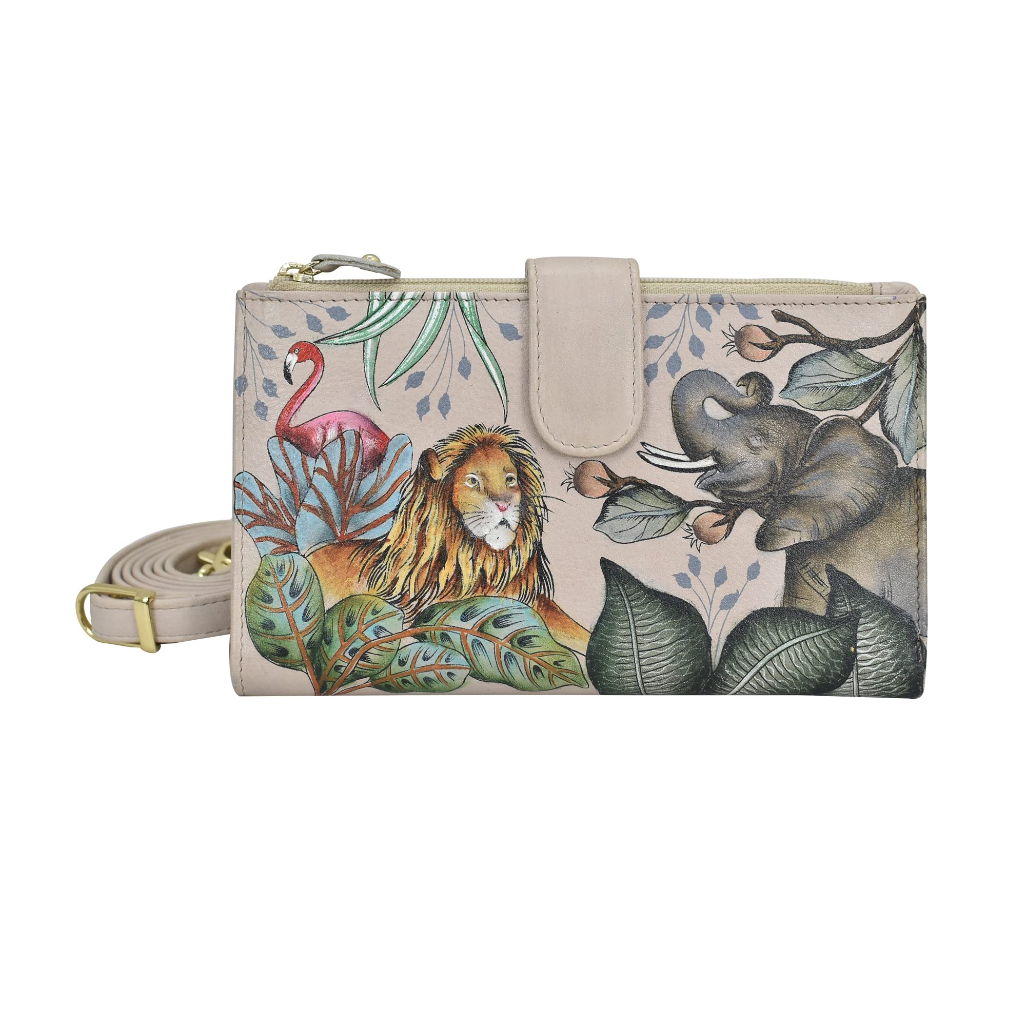Anuschka Women’s Hand-Painted Genuine Leather Cell Phone Case & Wallet - African Adventure