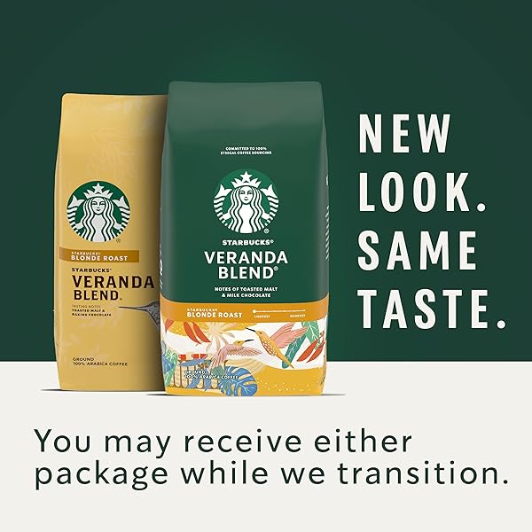 STARBUCKS BLONDE ROAST GROUND COFFEE — VERANDA BLEND — 100% ARABICA — 1 BAG (18 OZ.)