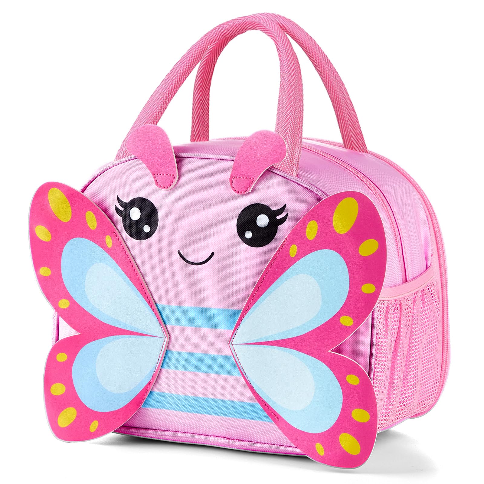 Photo 1 of chiazllta Insulated Lunch Bag for Kids Durable Lunch Box Reusable & Washable Food Container for Girls with Cute Butterfly Design for Camping, Outdoor Activities, Picnic, School, Keep Food Warm/Cold
