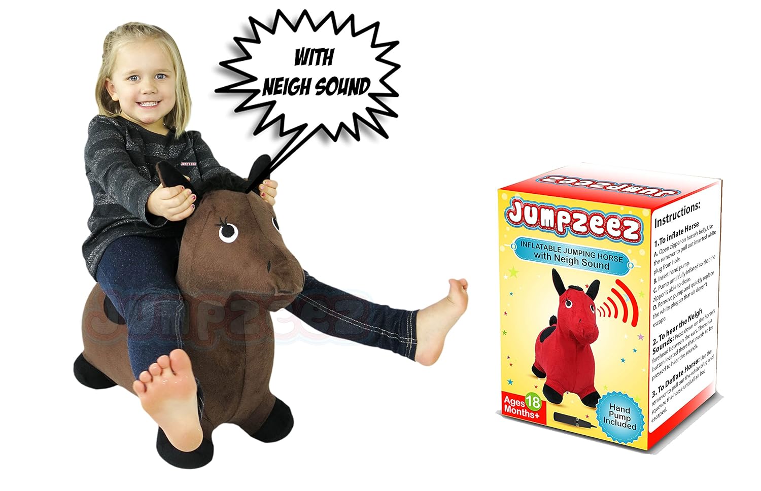 Riding Horse For Kids Inflatable Jumping Horse With Real Neigh Sounds