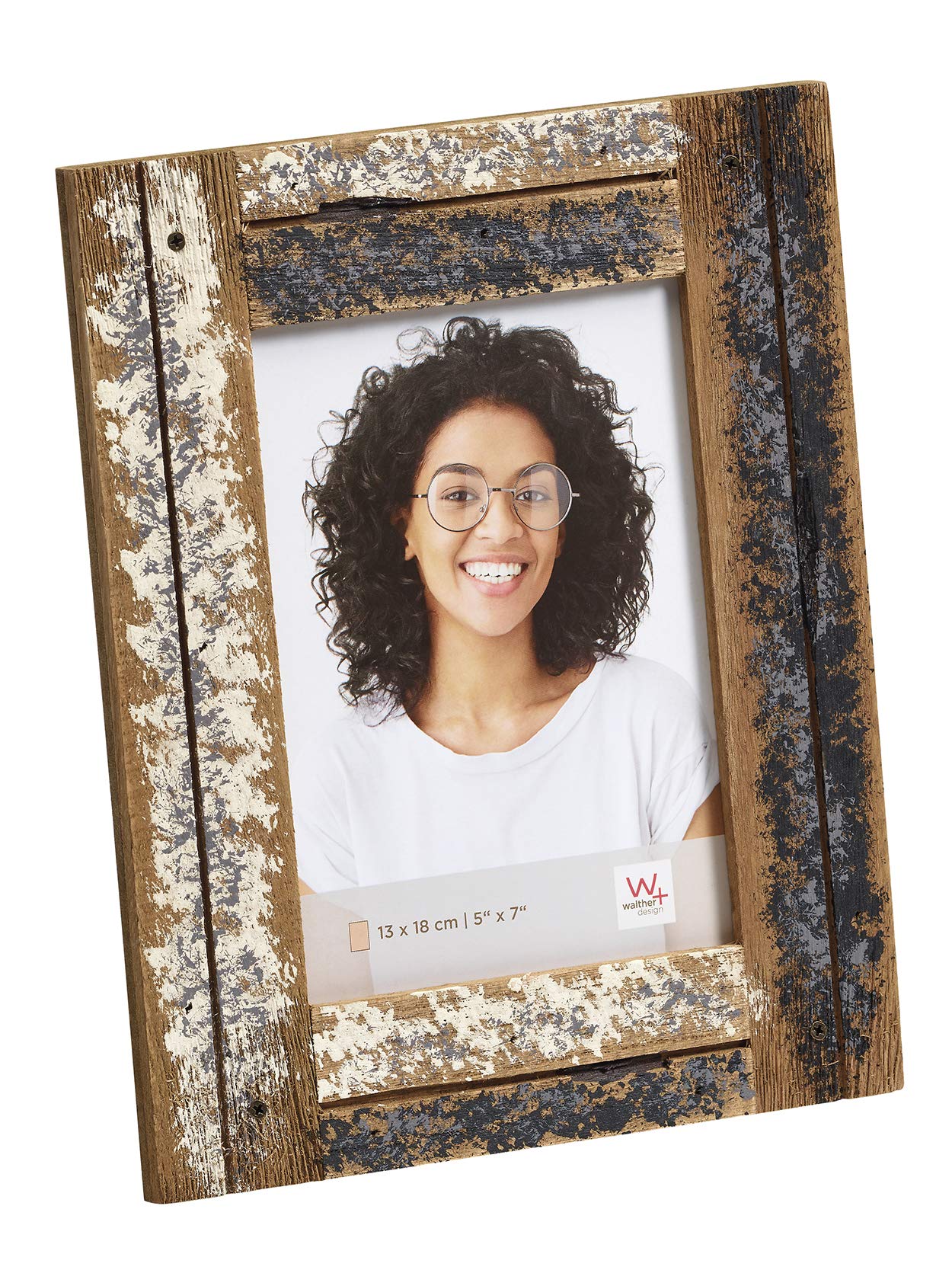 walther design Picture Frame Cream/Blue 13 x 18 cm Dupla Portrait Frame YA318C