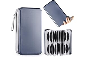 VKheroKV CD/DVD Case Holders Wallet Hard Plastic DVD Disc Cases Storage Binder for Home Office Travel, Store CDs, DVDs' Cases in One 96 Capacity Organizer (Navy)