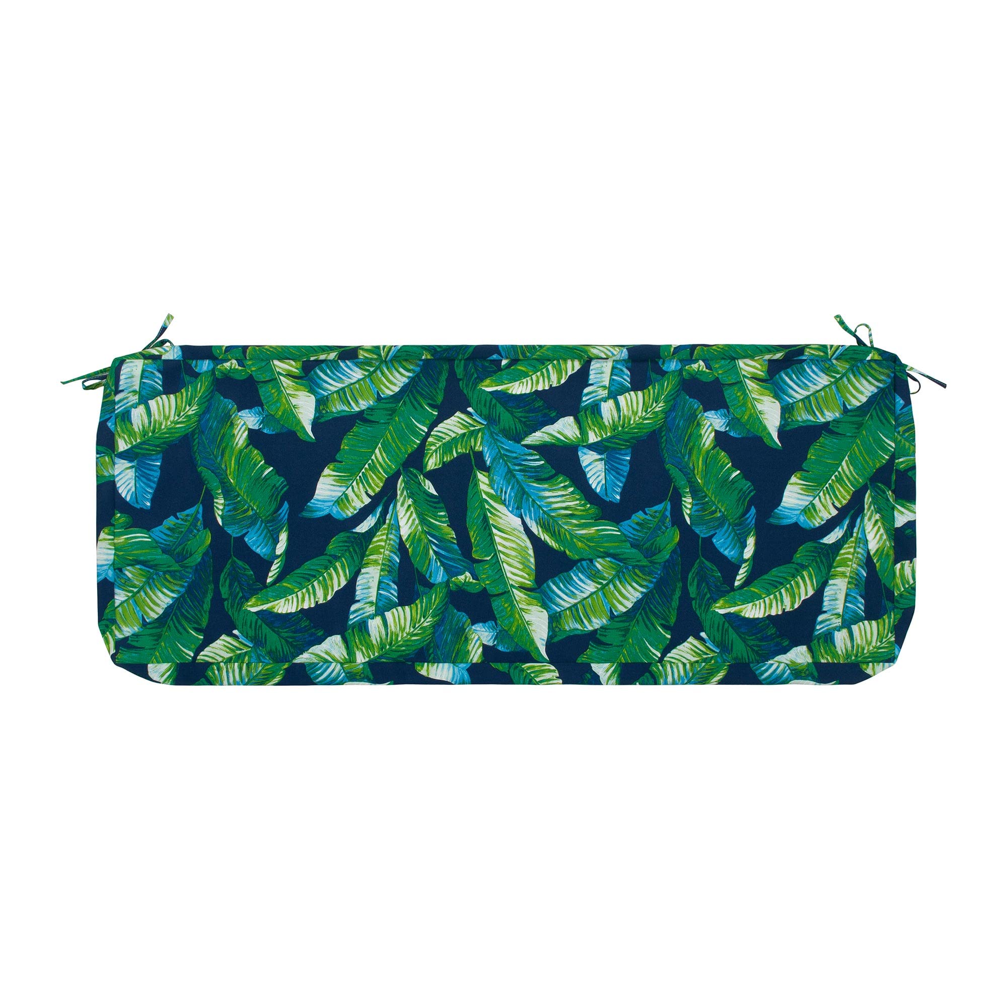 Photo 1 of Magpie Fabrics Patio Bench Loveseat Cushion Covers (Replacement Cover only, No Insert!), Waterproof Fade Resistant Swing Cushion Slipcover with Ties(42x18x3 Inch, Green Lagoon Leaves)