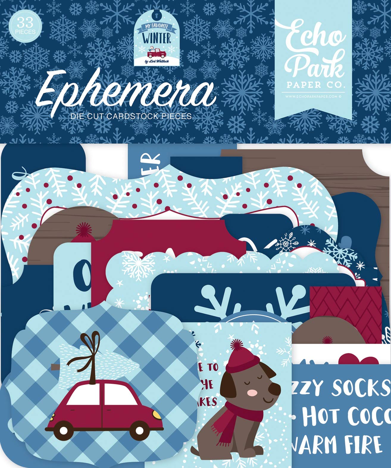 ECHO PARK PAPER COMPANY My Favorite WNTR EPH Icons, Paper, red, Blue, Teal, tan, One Size