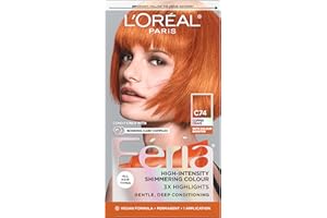 L’ORÉAL PARIS FERIA MULTI-FACETED SHIMMERING PERMANENT HAIR COLOR, C74 COPPER CRAVE (INTENSE COPPER), PACK OF 1, HAIR DYE