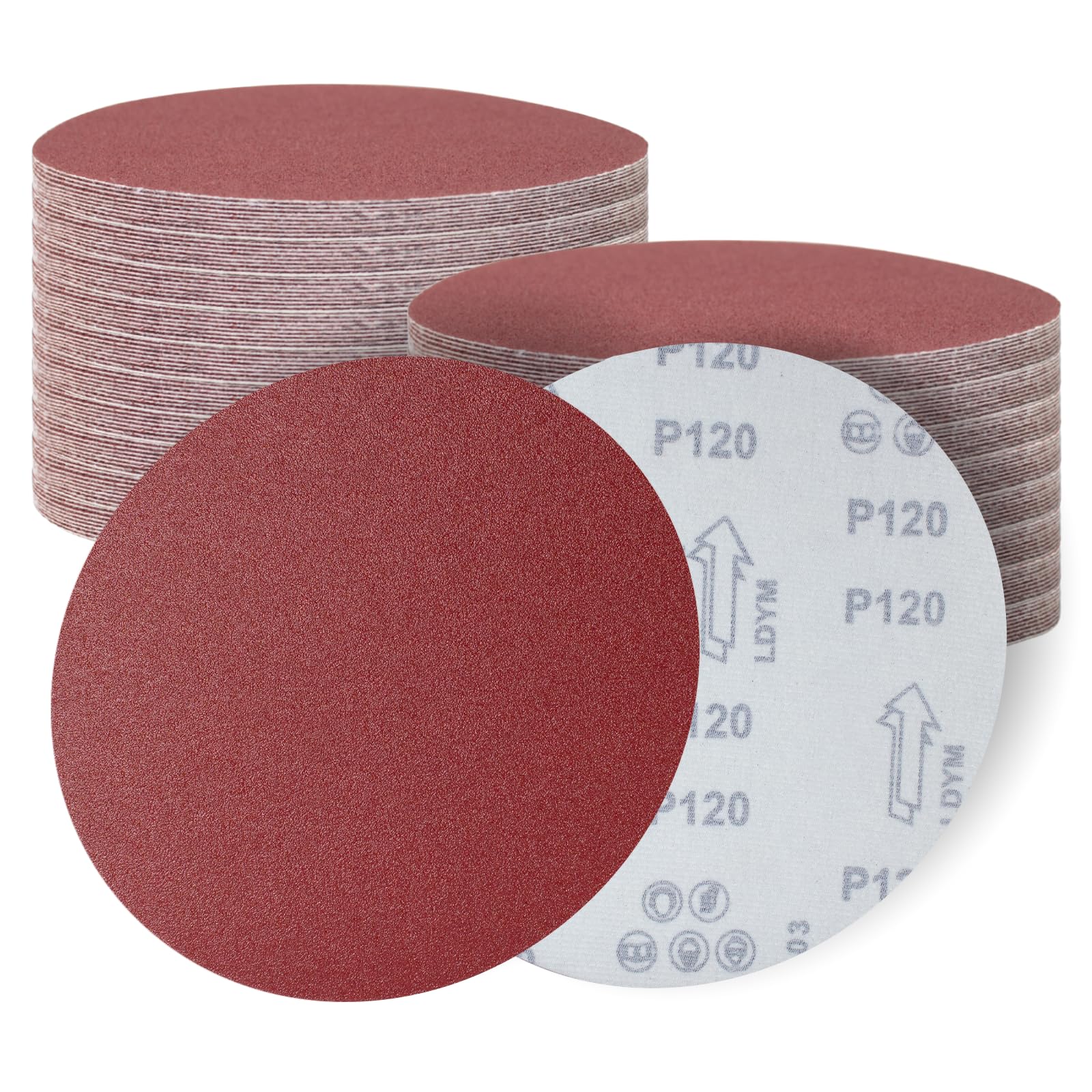 Senmai Tools 180mm Sanding Discs，120 Grits Hook and Loop Sandpaper Sheet for Random Orbital Sander，7 Inch Sanding Disc for Wall Ceiling Sander（30 Pcs）