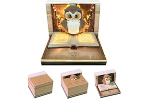 MACTANO 3D Art Calendar Memo Pad 2026, Creative Time Piece Calendar Owl Rip Away Paper Carving Sticky DIY Note