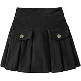 Toddler Kid Girls Vintage Corduroy Mini Skirt High Waisted Y2K Ruffle Skirts with Liner 3-12Y