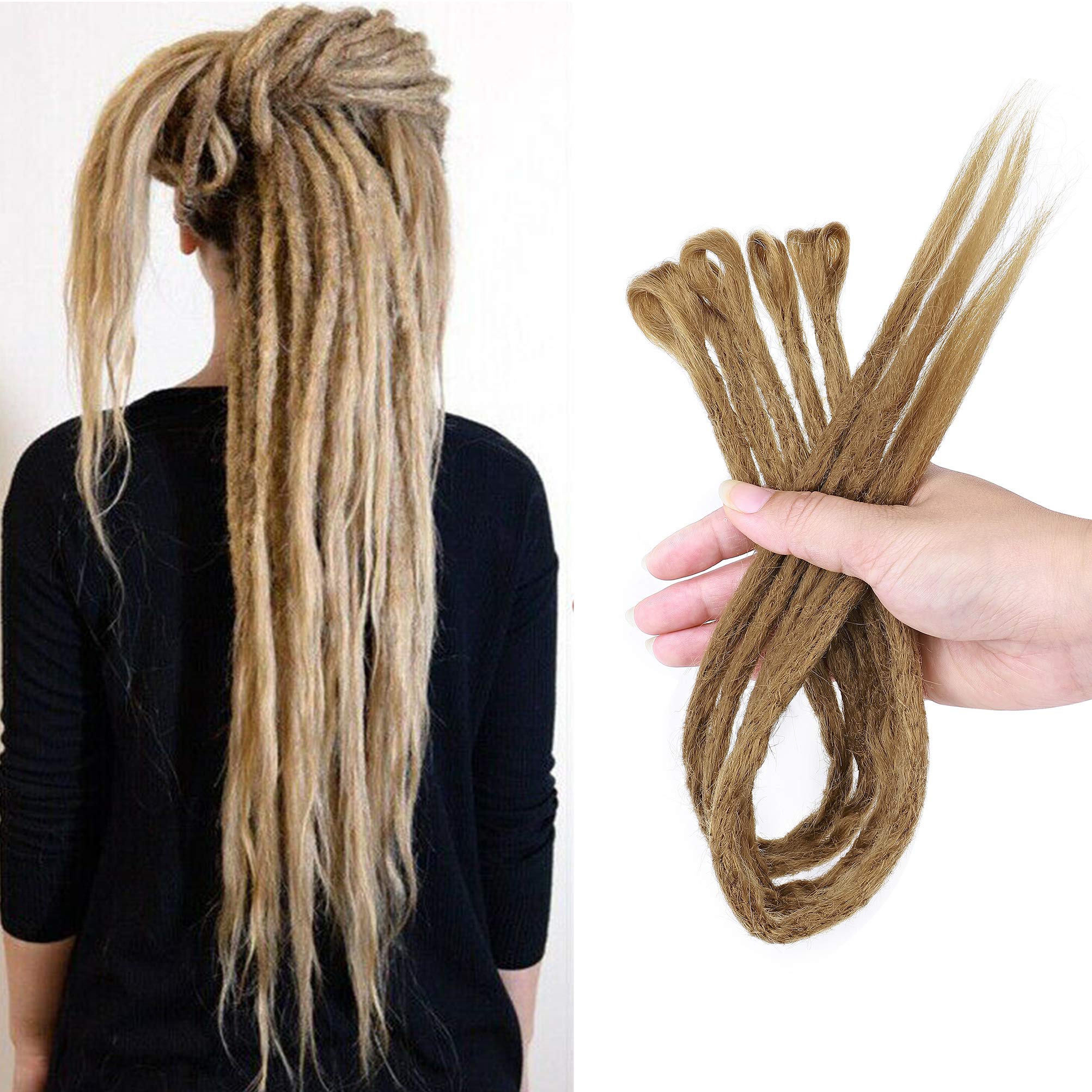 20 Inch Handmade Dreadlocks Hair Extensions Single Ended Crochet Synthetic Hair Jamaica Punk Hip-Hop Reggae Hair Braiding Wigs Faux Locs for Fashion Men Women Teens 5pcs - Coffee Brown