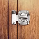 QWORK Stainless Steel Rotate Bolt Latch Lock for Gate Bathroom Door Silver view 2