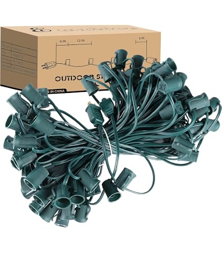 100 Ft Empty Socket Light Line 100 Ft C9 Christmas Light Cord - 133 ...