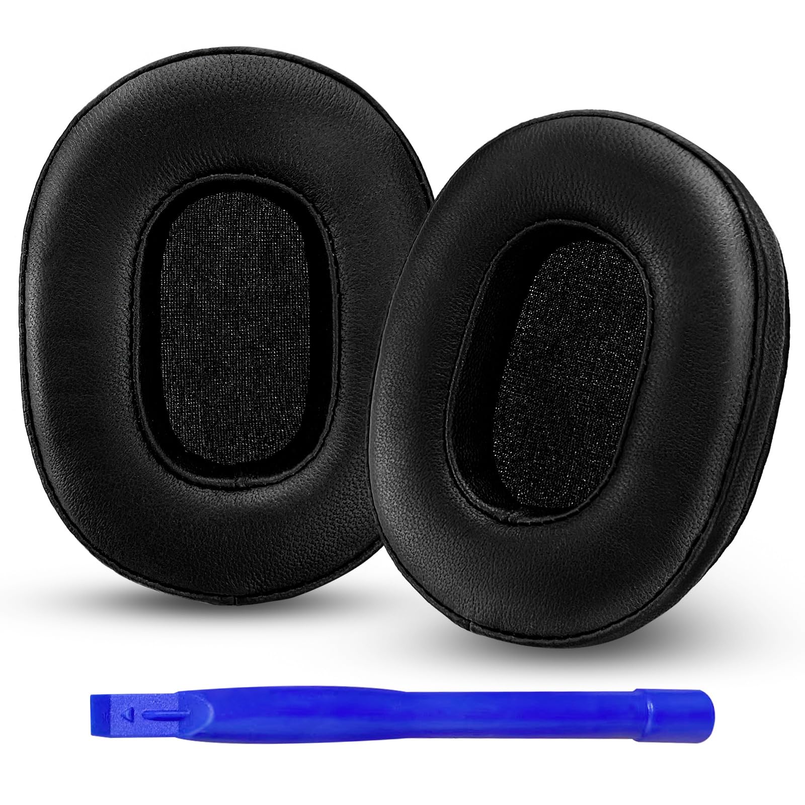 Aurivor Genuine Leather Ear Pads Cushions for Audio-Technica ATH MSR-7, Headset Earpads Covers for M50X M40X M30X M20X, HyperX Cloud, SteelSeries Arctis 1 3 5 7 9 9X Pro Prime, Stealth 600 & More