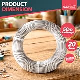 SOL 50m Silver Wire 0.7mm 20 Gauge Jewellery Craft Wire Beading Flexible view 2