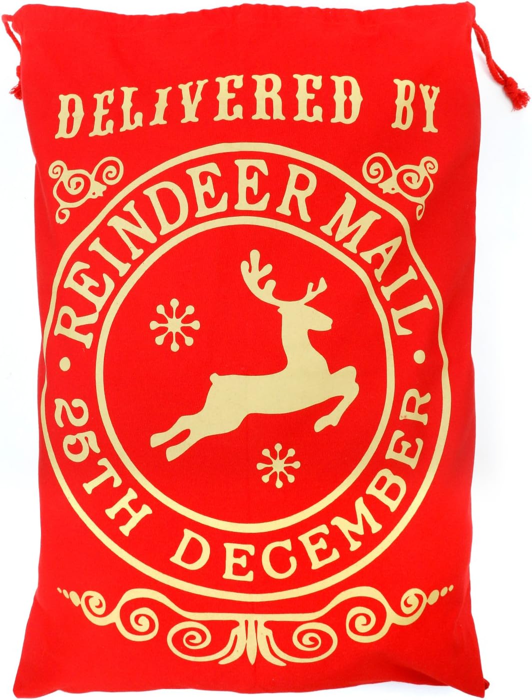 TRIXES Grand Sac De Noël Blanc à Corde Père Noël Bureau De Poste