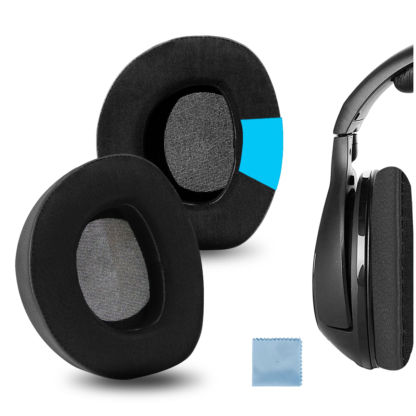Geekria Sport Cooling-Gel Replacement Ear Pads for Sennheiser RS160/ RS170/ RS180, HDR160/ HDR170/ HDR180 Headphones Ear Cushions, Repair Parts (Black)