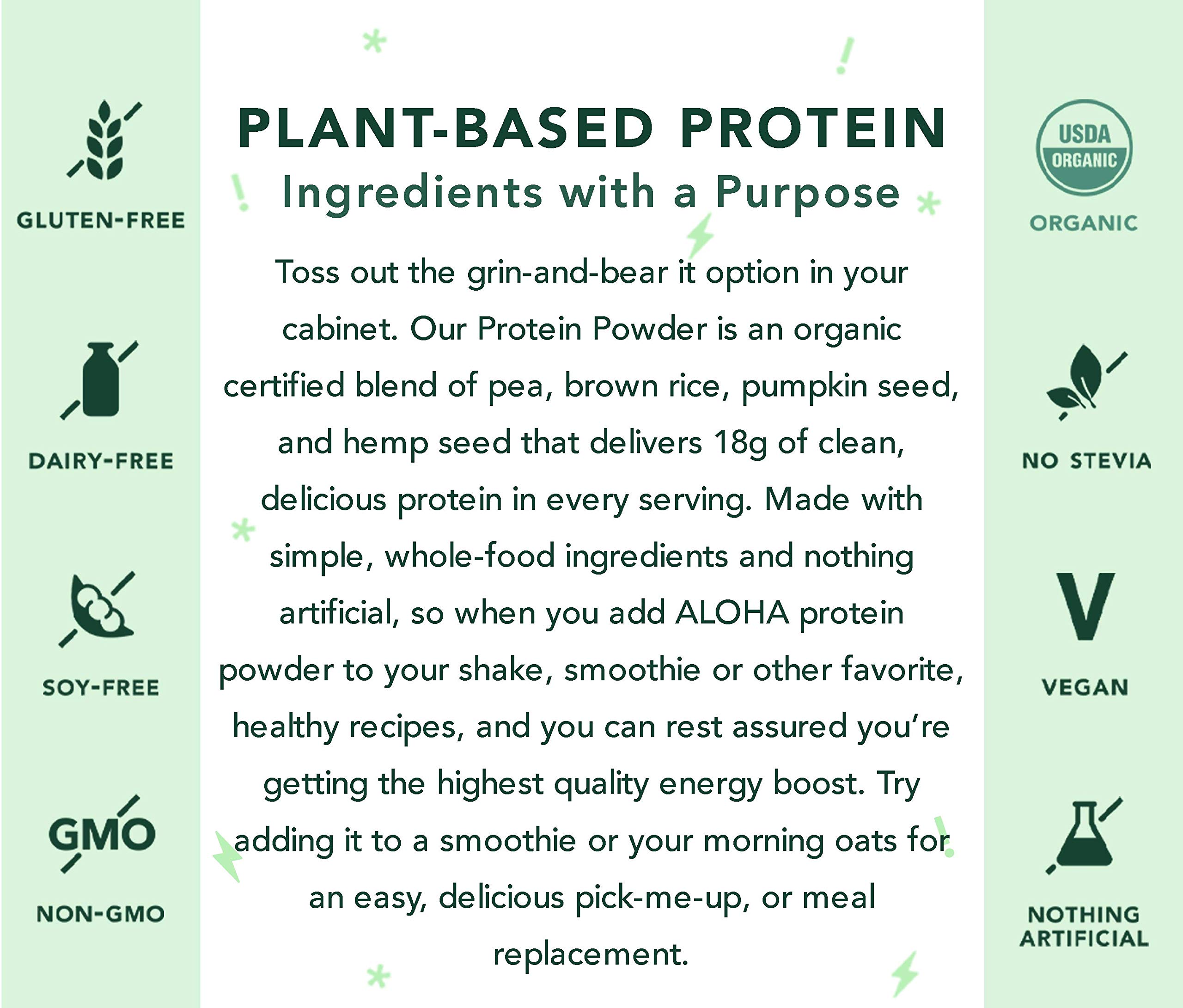 ALOHA Organic Chocolate Vegan Protein Powder Single Serve 1.27oz