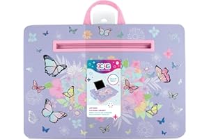 3C4G THREE CHEERS FOR GIRLS Three Cheers for Girls - Butterly Lap Desk - Lap Desk with Cushion for Kids - Large Laptop Lap Desk with Cushion - Kids Lap Desk Tray for Car - Computer Lap Desk with Storage for Tables, Pens & More