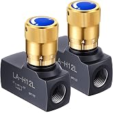 Pelopy 4 Pcs 1/2 Inch NPT Ports Hydraulic Flow Control Needle Valve | Single Direction, Unidirectional Flow Control, Carbon Steel, NPT Threaded Ports, for Hydraulic Systems