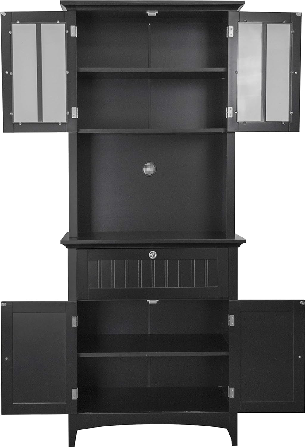 Os Home And Office Framed Glass Doors And Drawer In Black Kitchen Buffet With Hutch Furniture Home Kitchen