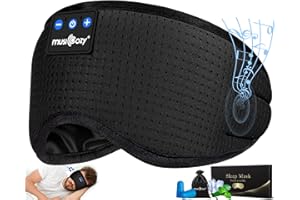 MUSICOZY Sleep Headphones Breathable Bluetooth 5.4 Headband 3D Sleeping Headphones, Wireless Eye Mask Sleep Earbuds for Side 