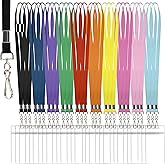 30 Pcs Lanyards for ID Badges, Clear Lanyards for Cruise Ship Cards, Waterproof Lanyard Card Holder for Carnival Sail, Vertical Nametag Holder (Rainbow, 10 Colors)