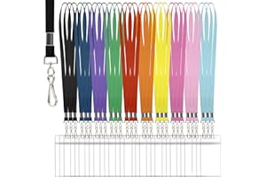 MOHERN 30 Pcs Lanyards for ID Badges, Clear Lanyards for Cruise Ship Cards, Waterproof Lanyard Card Holder for Carnival Sail, Vertical Nametag Holder (Rainbow, 10 Colors)