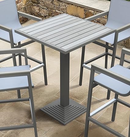 Amazon Com Armen Living Marina Grey Patio Bar Table Powder