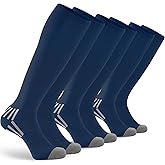 GRAPMKTG 3 Pack Soccer Baseball Softball Socks for Youth Women and Men Knee High Football Socks for Boys Girls