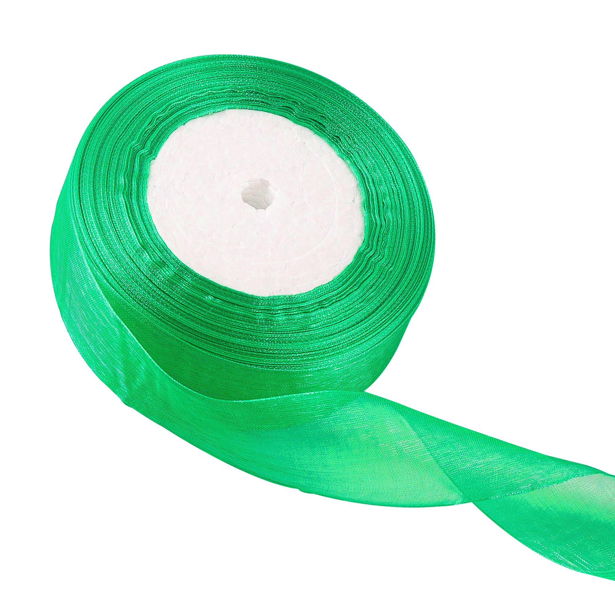40mm Green Chiffon Ribbon for Gift Wrapping 45M,Green Organza Ribbon 40mm Thick for Gift Wrap Hair Bow Christmas Ribbo Cake Wedding DIY Crafts Car Ribbo Decoration