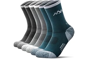 innotree 3 Pack Men's Merino Wool Hiking Socks, Micro Crew Cushioned Hiking Walking Thermal Moisture Wicking Trekking Socks