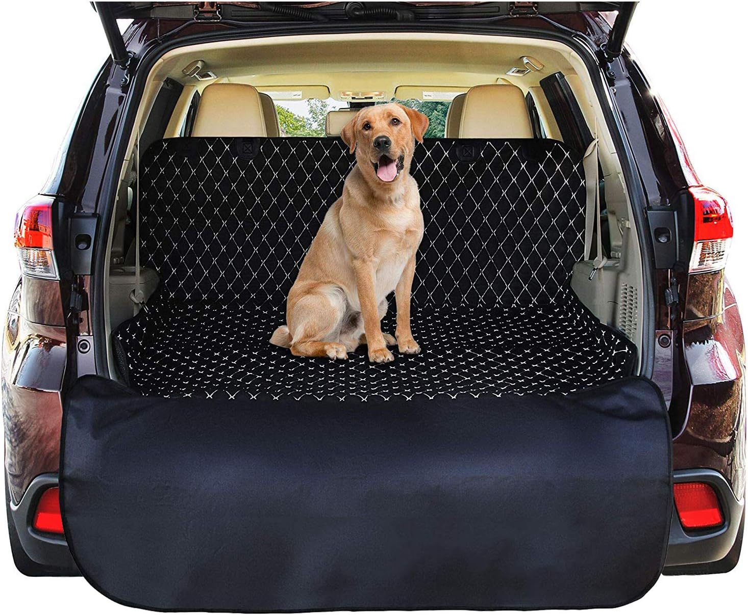 Pawple Pets SUV Cargo Liner Cover For SUVs and Cars Waterproof Material Non Slip Backing Extra Bumper Flap Protector Large Size - Universal Fit