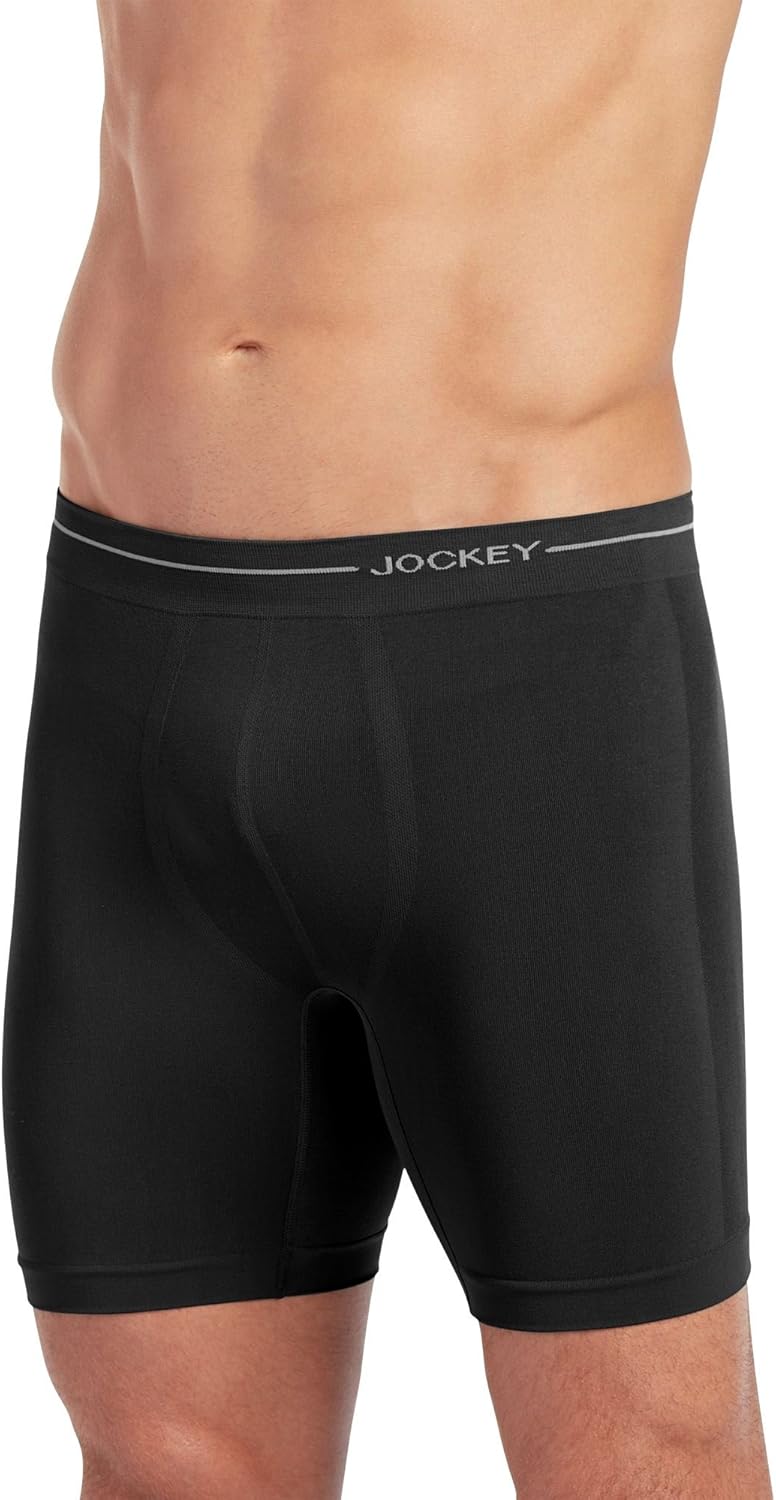 Jockey Men's Underwear Seamfree® Midway Brief, Black, XL at Amazon Men