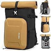 TARION Hardshell Large Camera Backpack - Expandable Camera Bag for Photographers with 16" Laptop Compartment & Side Access & Rain Cover(XH Gold)