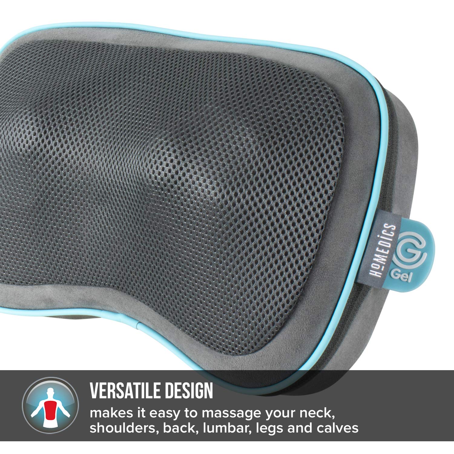 Homedics Gel Shiatsu Massage Pillow With Heat Rechargeable