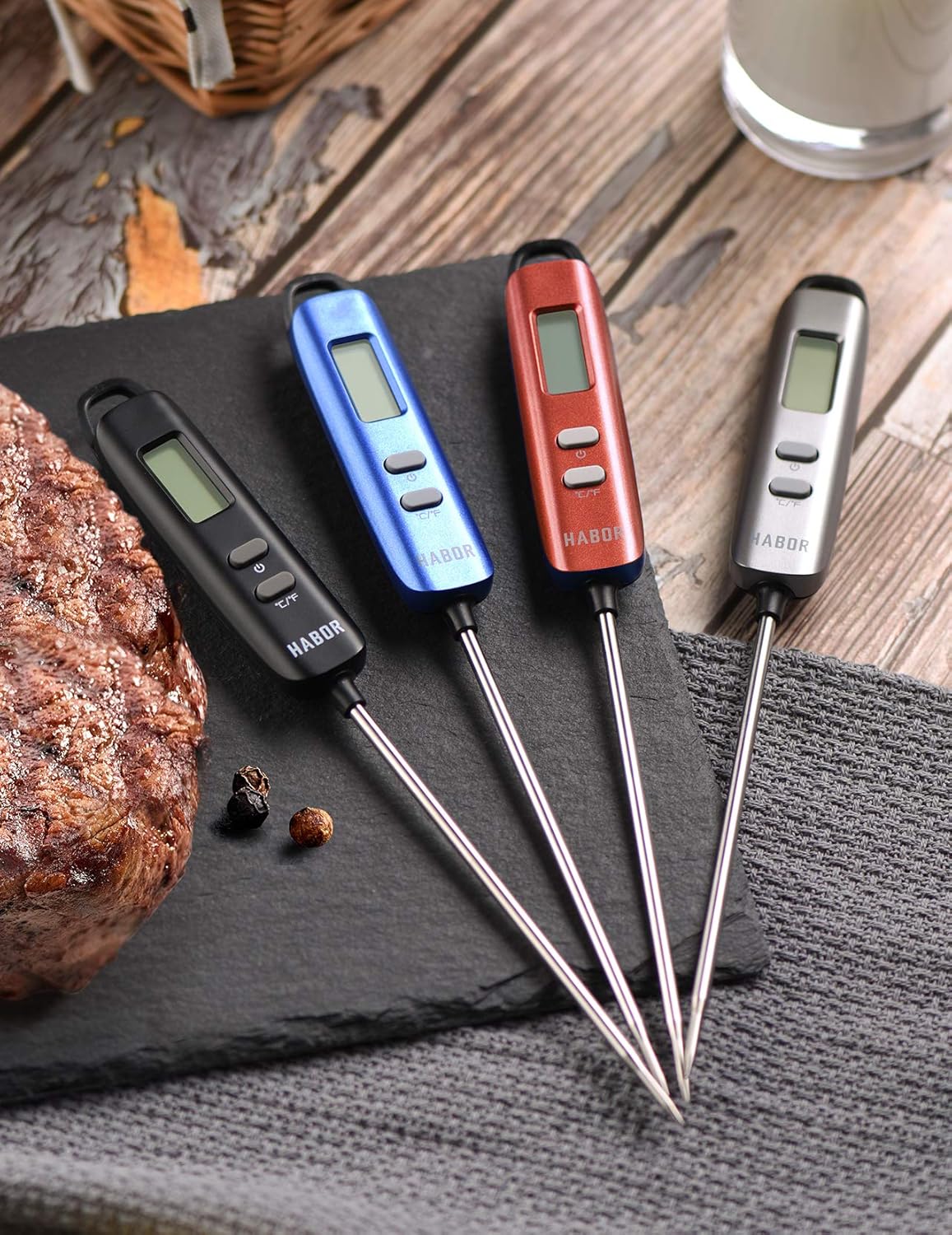 Habor 022 Meat Thermometer, Instant Read Thermometer Digital Cooking Thermometer, Candy Thermometer with Super Long Probe for Kitchen BBQ Grill Smoker Meat Oil Milk Yogurt Temperature: Kitchen & Dining
