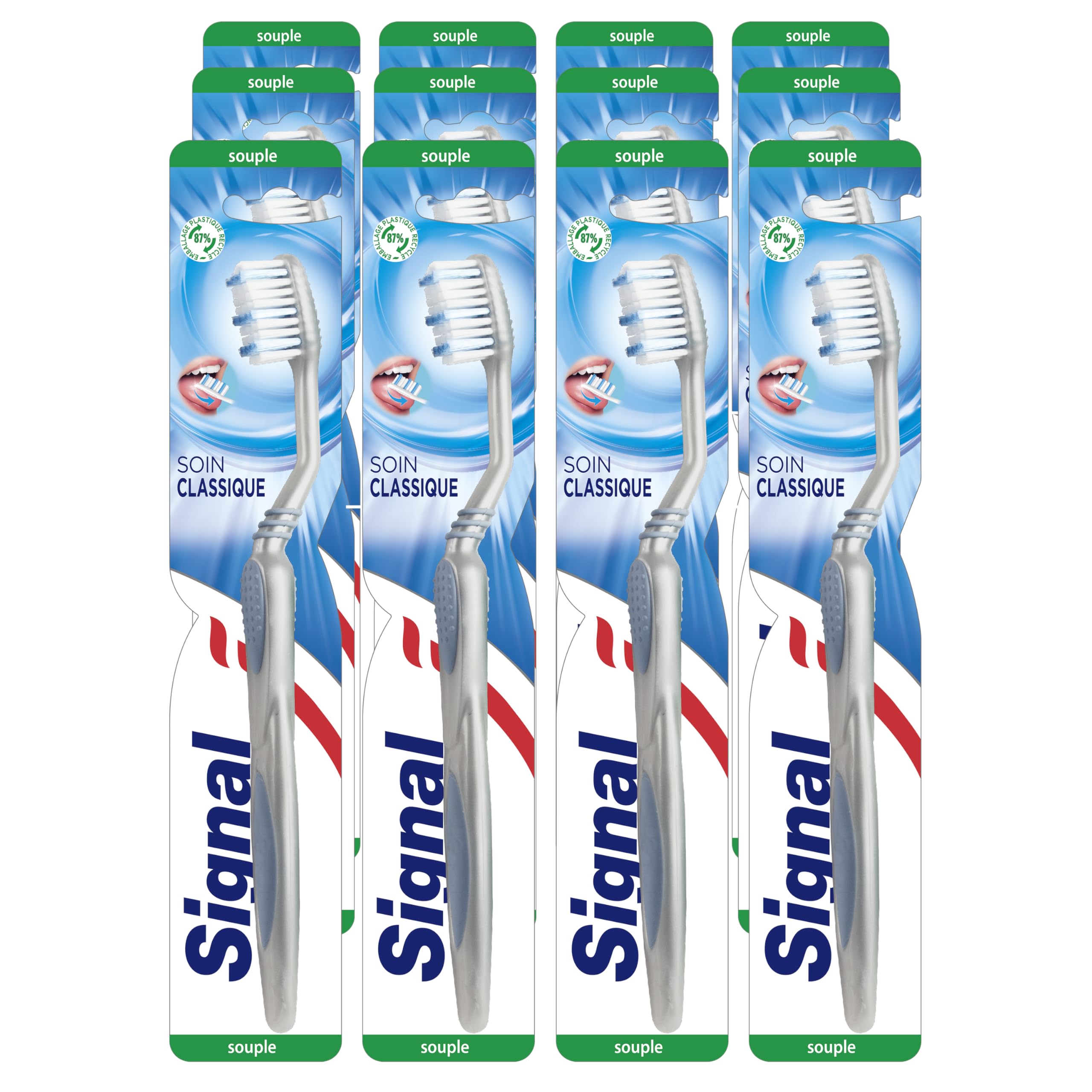 SIGNAL Toothbrush Soft Classic Care Oral Hygiene Recyclable (Pack of 12)
