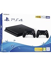 PlayStation 4  - Konsole (500GB, schwarz, slim, F-Chassis) inkl. 2 DualShock 4 Controller