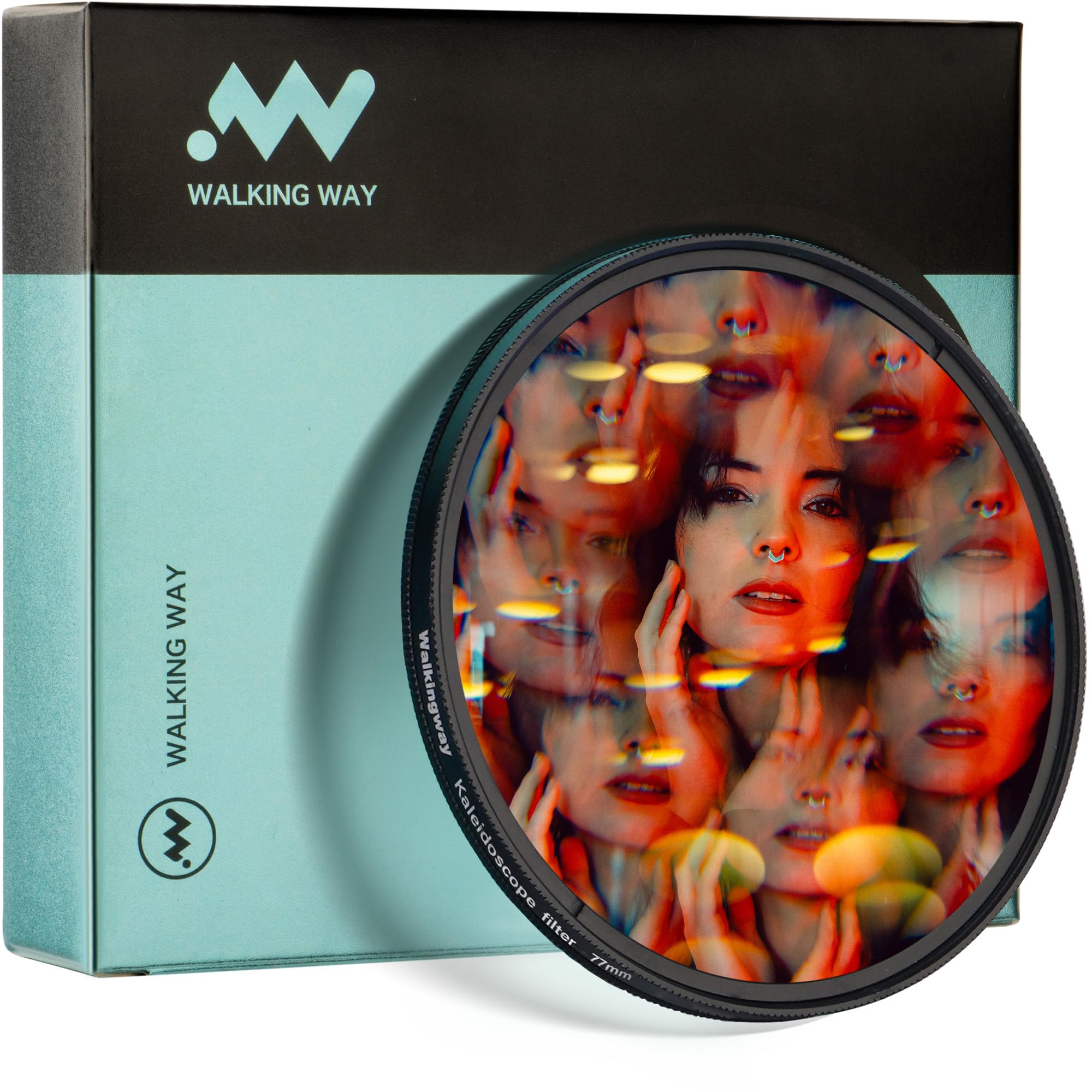 Walking Way Kaleidoscope Prism Lens Filter 77mm Optical Glass Special Effect Camera Fractal Filter for Repeated Motifs with Refraction and Anamorphic Effect