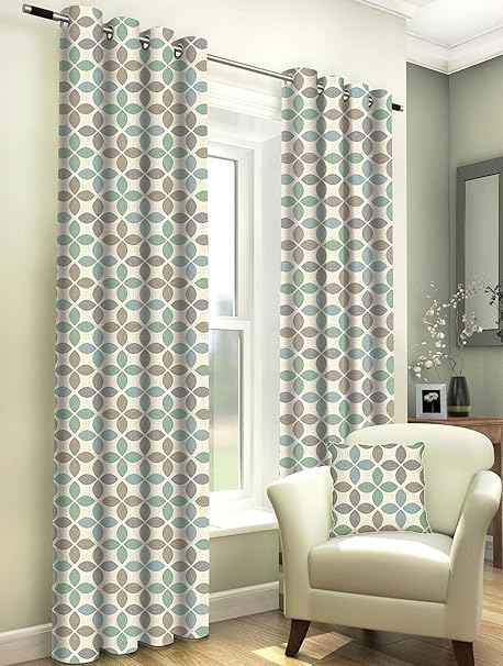 Curtains Blinds Fully Lined 100 Cotton Duck Egg Blue Cream