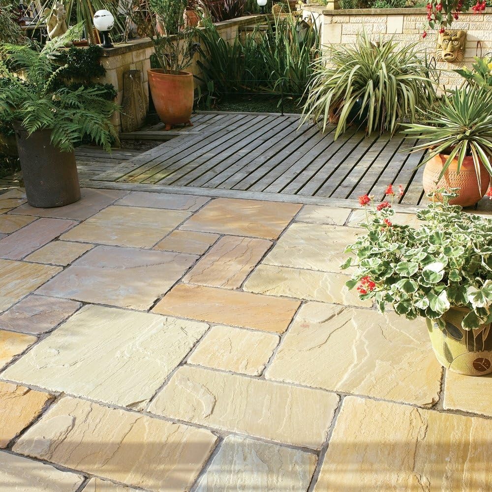 Bradstone, Antique Natural Sandstone Patio Pack, Sunset Buff Amazon.co