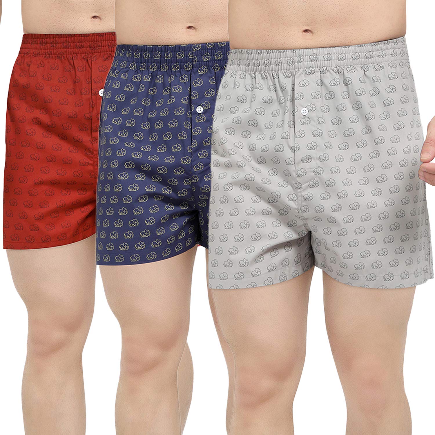 Buy The Cotton Company 100 Cotton Boxer Shorts for Men Elephant