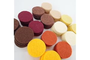 OVER THE RIVER FELT 128 Wool Blend Felt 1 inch Circles -Kitchen Spices Colors - Made in USA - OTR Felt
