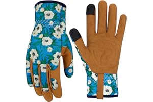 MERTURN Leather Gardening Gloves for Women Thorn Proof Garden Gloves Touch Screen Working Gloves Gifts