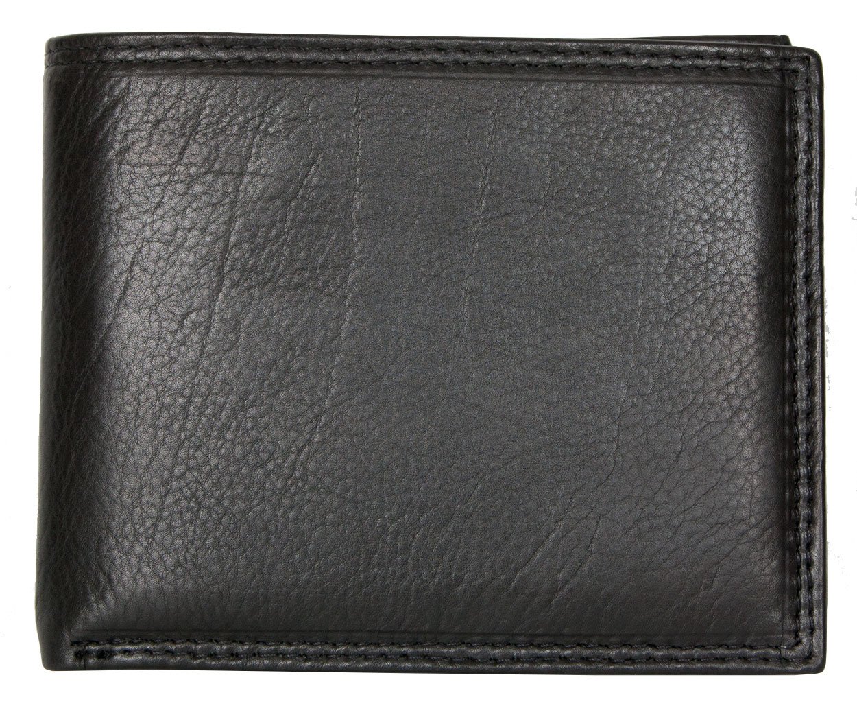 Black Trifold Compact Sized Soft Genuine Leather Wallet